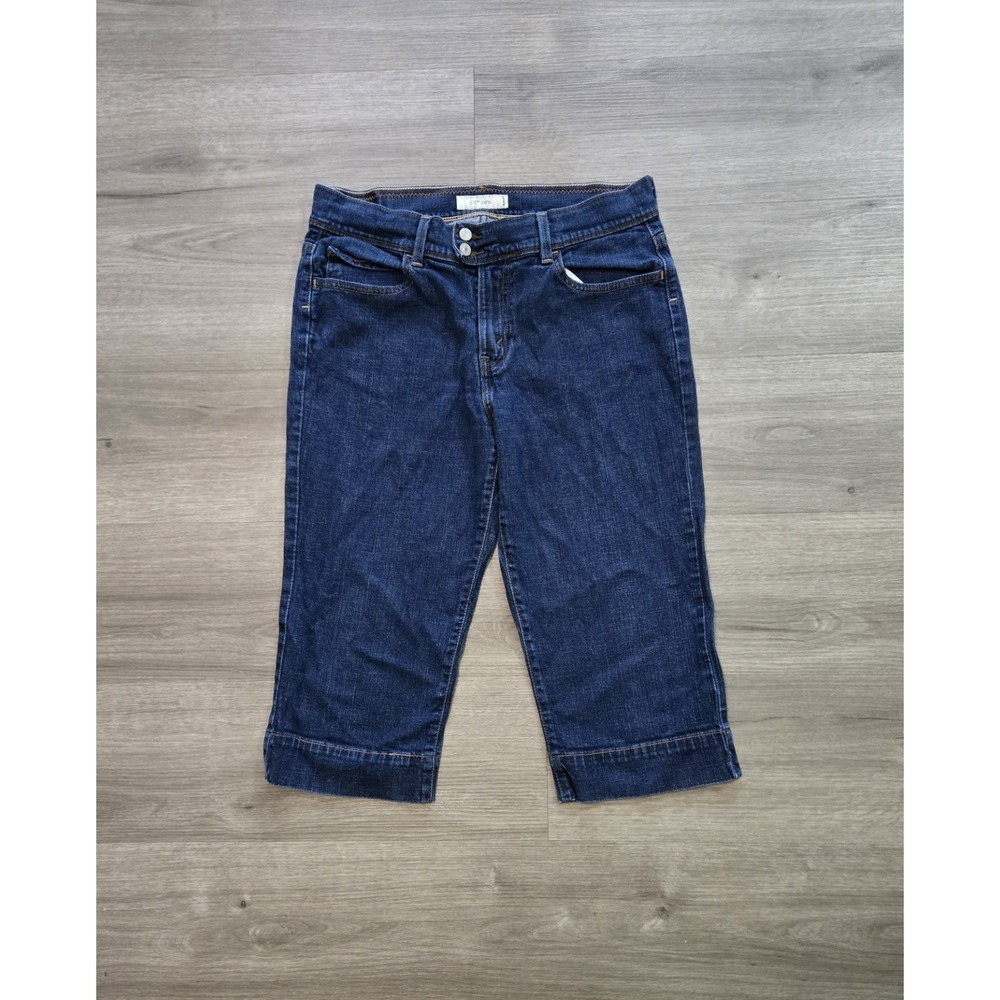 Levi's 515 Capri Jeans Womens Size 14 Mid Rise Cuffed Stretch Denim Flap Pockets